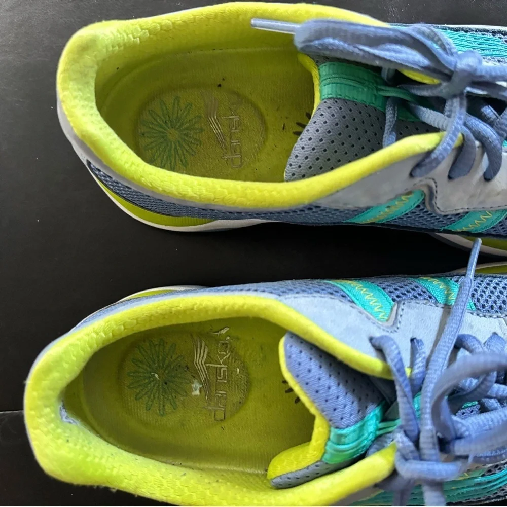 Dansko Athletic Shoes Blue and Green Breathable Mesh